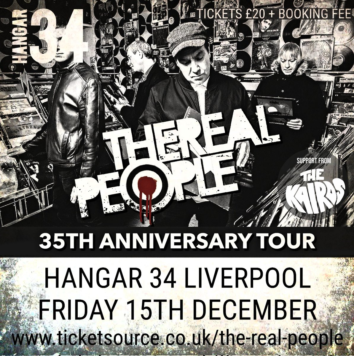 #TheRealPeople #35thAnniversary Friday 15th December @Hangar34Liver #LIVERPOOL Support @TheKairos1 Limited Tickets Available ticketsource.co.uk/whats-on/liver…