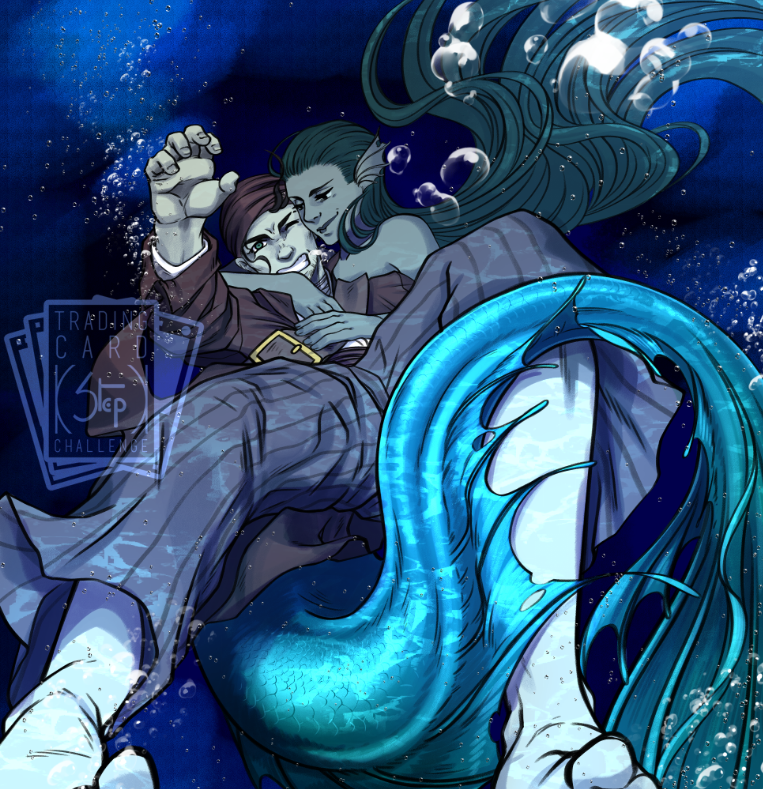 Actually working on this piece for the #TradingCardStepChallenge ! We'll see if my flue let's me finish this in time, but it seems compromised T_T