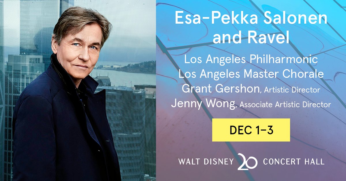 December 1-3, @esapekkasalonen leads the LA Phil in a program of sound poetry and orchestral choreography. Don't miss this kinetic feast for the ears!🎵⚡bit.ly/WDCH2324EPSR #Ravel #EsaPekkaSalonen #ContemporaryClassical #thingstodoinla #dtla #WaltDisneyConcertHall