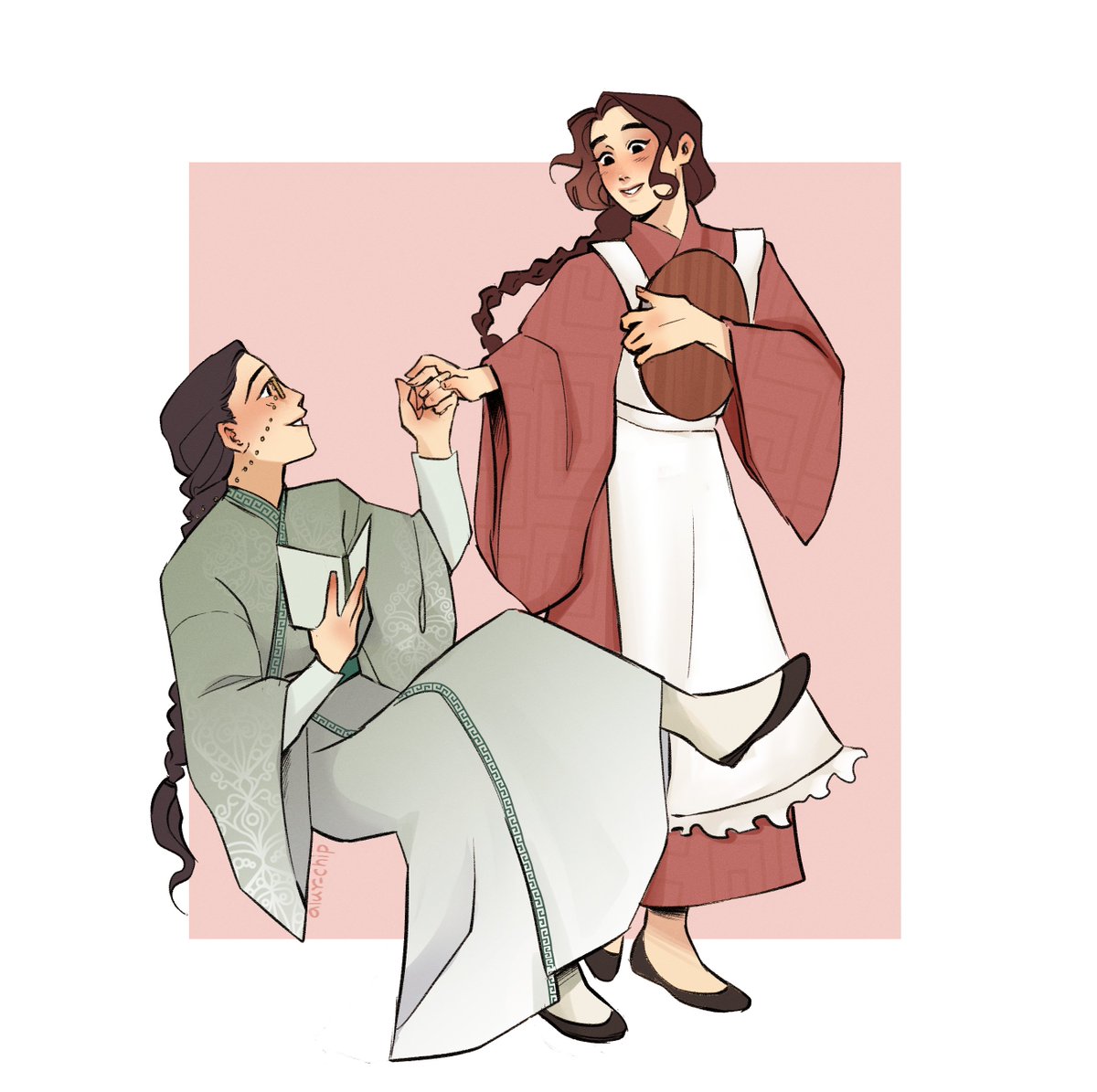 alur_chip's tweet photo. #Bingqiuweek2023 day 6: maid  

Master Shen seems to be very close with his maid....surely its nothing!
#bingqiu #svsss https://t.co/RnJWHrShS9