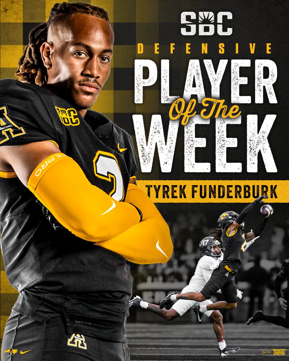 𝗗𝗲𝗳𝗲𝗻𝘀𝗶𝘃𝗲 𝗣𝗹𝗮𝘆𝗲𝗿 𝗼𝗳 𝘁𝗵𝗲 𝗪𝗲𝗲𝗸 | <a href="/SunBeltFB/">Sun Belt Football</a>

Congrats to CB <a href="/tfunderburk2/">Tyrek Funderburk</a>, who set up two scoring drives with a pair of first-half interceptions against Georgia Southern!

📰 goapp.st/TyrekPOW

#GoApp