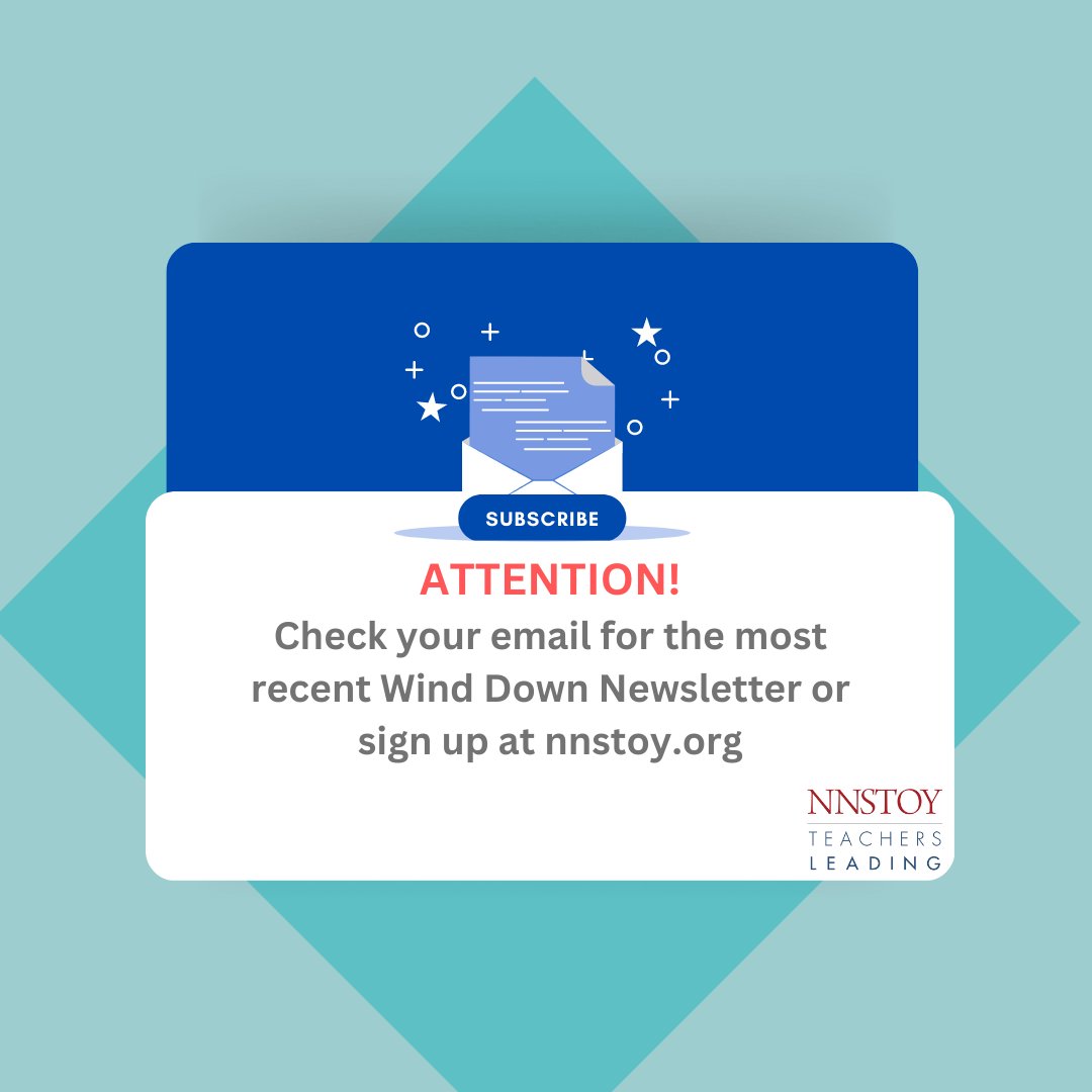 NNSTOY's tweet photo. Don't forget to check your email inbox for our latest newsletter for all of our most recent professional development opportunities and more! https://t.co/a9vyRnckW0