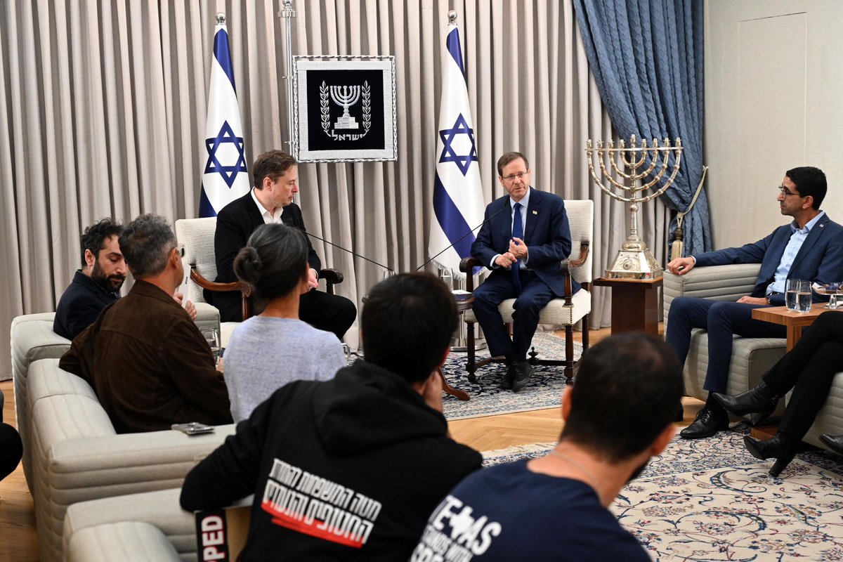 Isaac_Herzog's tweet image. Your visit to Israel @ElonMusk is very important in these difficult days. Thank you for a candid and open conversation. You stand at the forefront of global progress with the most advanced technologies on the planet, while unfortunately social media platforms - including some you…