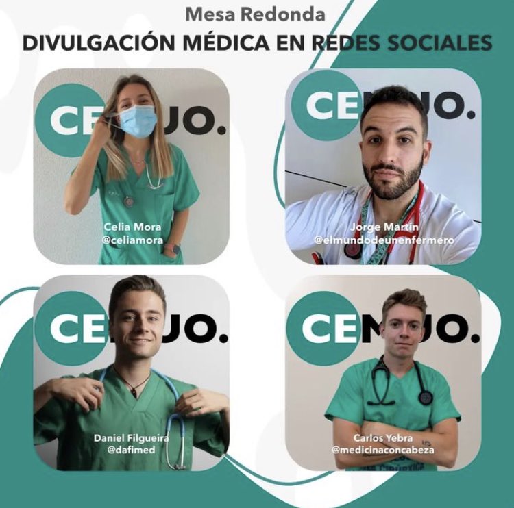 CEMUO_'s tweet photo. Aquí tenéis la MESA REDONDA al completo de "Divulgación Médica en Redes Sociales" a la que podréis asistir durante el CEMUO IX!!!
Contamos con unos ponentes inigualables, ¿te lo vas a perder?
#celiamora @elmundodeunenf1 @dafisan1 #medicinaconcabeza https://t.co/v81um43m5E