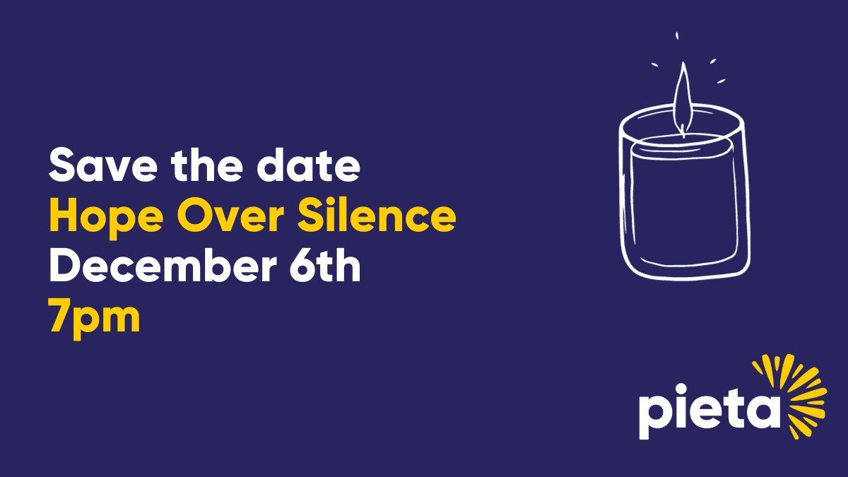 📅Save the date - December 6th 🕔7 pm We’re asking our followers, supporters, Darkness Into Light Committees and communities all over Ireland to light a candle of hope for Misneach and #HopeOverSilence 🕯️