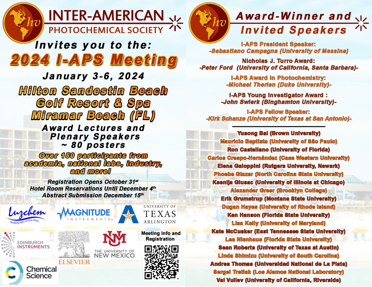 OlivierResearchGroup (@olivierresearch) on Twitter photo The 2024 Inter-American Photochemical Society Conference is around the corner. It is not too late to register and enjoy great Science! <a href="/smcfarla/">Sherri A. McFarland</a> @Ksenija_Glusac <a href="/RobertsGroupUT/">Roberts Group UT Austin</a> @LAFredin <a href="/drjeffrack/">Jeffrey Rack</a> <a href="/swierklab/">John Swierk</a> @NienhausFSU <a href="/CastellanoLabUF/">Castellano Research Group</a> <a href="/ElenaGaloppini/">Elena Galoppini</a> The 2024 Inter-American Photochemical Society Conference is around the corner. It is not too late to register and enjoy great Science! <a href="/smcfarla/">Sherri A. McFarland</a> @Ksenija_Glusac <a href="/RobertsGroupUT/">Roberts Group UT Austin</a> @LAFredin <a href="/drjeffrack/">Jeffrey Rack</a> <a href="/swierklab/">John Swierk</a> @NienhausFSU <a href="/CastellanoLabUF/">Castellano Research Group</a> <a href="/ElenaGaloppini/">Elena Galoppini</a>