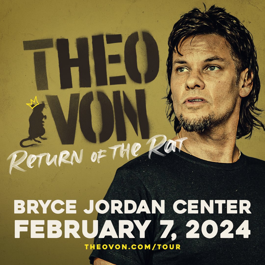 JordanCenter's tweet photo. JUST ANNOUNCED: @TheoVon's Return of the Rat Tour is coming to the #JordanCenter on February 7! 👑 Tickets on sale Friday, at 10 AM → https://t.co/9HACNvjmSj https://t.co/IGnufDua1G
