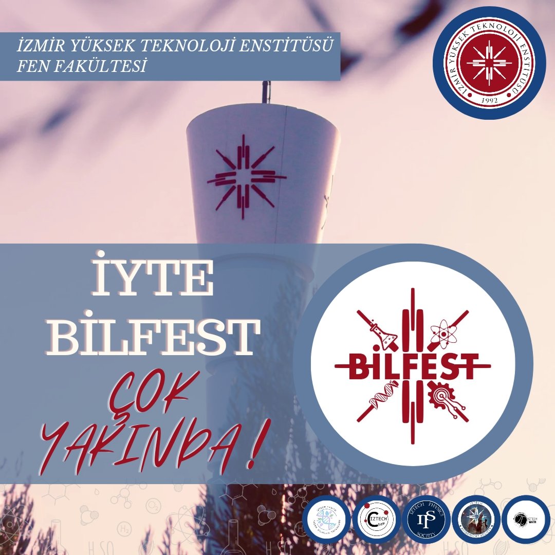 iyte_bilfest's tweet photo. Heyecan verici bir bilim festivaline hazır olun!☄ Fen Fakültesi öğrencileri olarak gerçekleştireceğimiz muazzam bir etkinlik, çok yakında sizlerle paylaşacağız. Detayları öğrenmek için takipte kalın, sizi muhteşem bir bilim festivali bekliyor! 👀🚀
@iyteedutr @ProfYusufBaran https://t.co/OeyO14ZGQP
