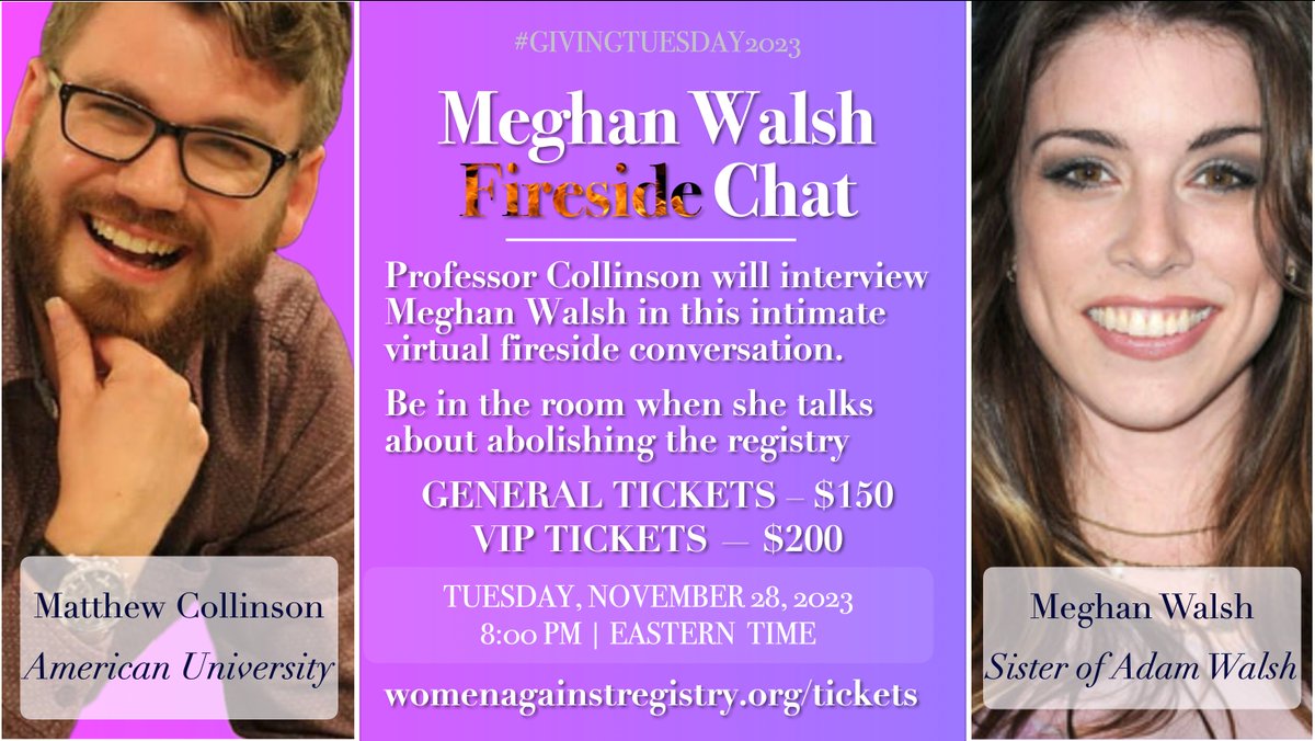 Movements are made more formidable when we work collectively to achieve seemingly impossible goals

 We believe in including as many voices as possible in our movement to #AbolishTheRegistry

Join us tomorrow night for this live #GivingTuesday2023 🔥chat
 
womenagainstregistry.org/tickets