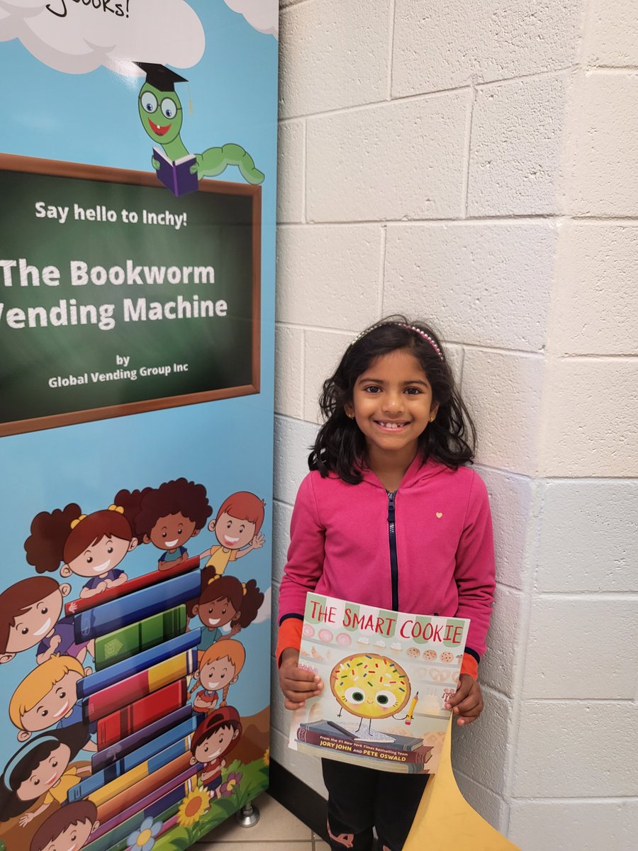 settlesbridge's tweet photo. On the first day back from Thanksgiving, it was PBIS Golden Ticket Day here at The Bridge! Five Super Stars were selected for being Respectful, Responsible, and Kind. They had a chance to select at a book from our Settles Bridge Elem PTO sponsored Book Vending Machine!  #PBIS https://t.co/qE2T3htlfQ