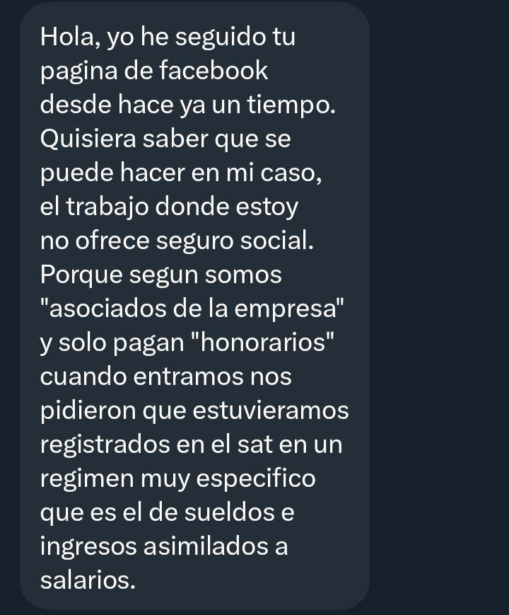 TrabajosMierda's tweet photo. Cuando se es trabajador por honorarios, no se disponen de ciertas prestaciones como seguro social, ahorro para el retiro.

Pero un trabajador por honorarios NO debe de tener un horario fijo ni determinado, tampoco debe de tener un lugar fijo de trabajo, ni recibir órdenes instrucciones de un superior inmediato.

Si están contratados por honorarios pero tienen jefe directo, lugar y horario fijos, pueden denunciar por simulación y reclamar sus prestaciones, incluso de manera retroactiva.