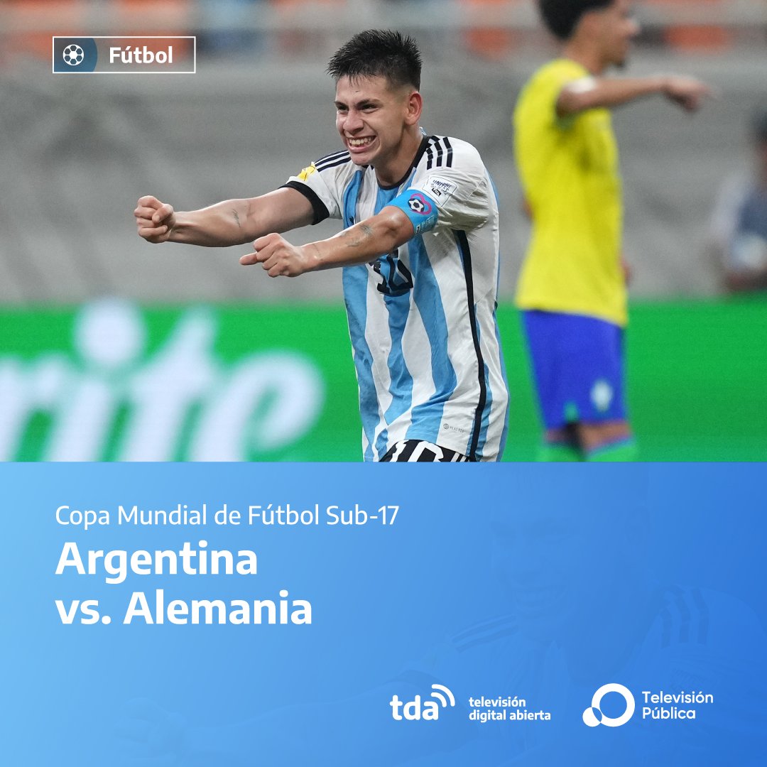 Mundial Sub-17 Indonesia 2023 🏆

La Argentina se enfrenta a Alemania en la semifinal de la Copa del Mundo 🇦🇷 

Miralo por la <a href="/TV_Publica/">TVP</a> este martes desde las 5:30 hs. <a href="/tdaargentina/">Televisión Digital Abierta</a>