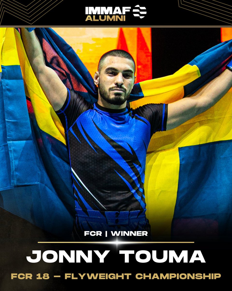 IMMAFed's tweet photo. 𝗙𝗖𝗥 𝟭𝟴 - 𝗦𝗧𝗢𝗖𝗞𝗛𝗢𝗟𝗠 🇸🇪
Jonny Touma is #AndStill #FCRMMA Flyweight Champion after an exciting match. World medallist @AndreasGustafsson made a stunning return, securing a record-breaking 10s KO.
Hecher Sosa and Brayan Aspegren completed the list of alumni wins 👏 https://t.co/wYn4kJKbhB