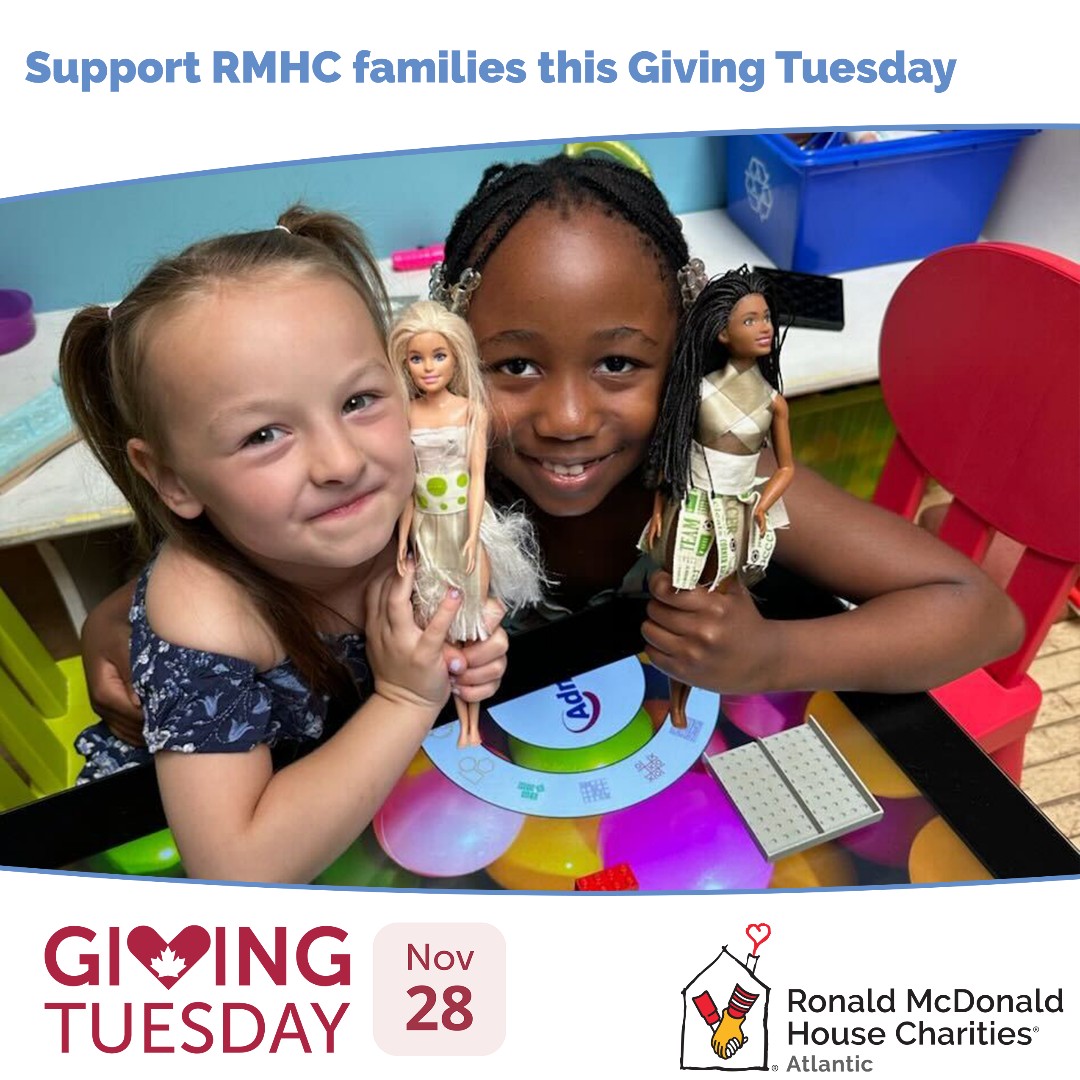Double your impact this #GivingTuesday ‼️

Join us in bringing moments of play and comfort to RMHC families! Your donations will be doubled—up to $10,000!

Join us in giving the gift of play: rmhcatlantic.ca/en/giftofplay/

#KeepingFamiliesClose