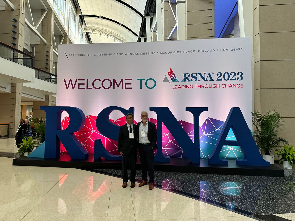 Teleradweb's tweet photo. Gran encuentro con el Dr. Gulliermo Sangster, Director, Body CT and MRI Division - LSU Health Shreveport, LA en el #RSNA2023, exelente profesional y colega! https://t.co/dVbmjFFwX3
