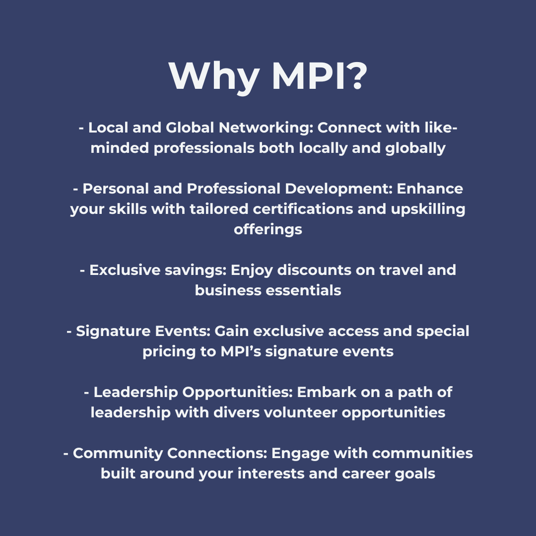 This Cyber Monday, we're rolling out an exclusive offer just for you. Enjoy a 40% discount on our Premier and Preferred Memberships* – valid for today only!

Unlock the door to a vibrant community of over 13,000 Meeting and Event Professionals by using code CYBER40 at checkout.