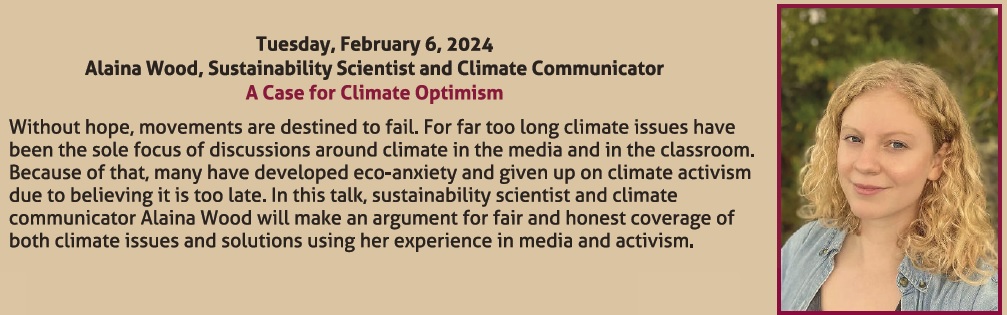 If you can't make tomorrow's Cambios talk we have events scheduled in 2024. The first talk in 2024 is on Feb 6 with Alaina Wood speaking about "A Case for Climate Optimism." This will also be at the Rio Grande Theater in Las Cruces and free to the public.