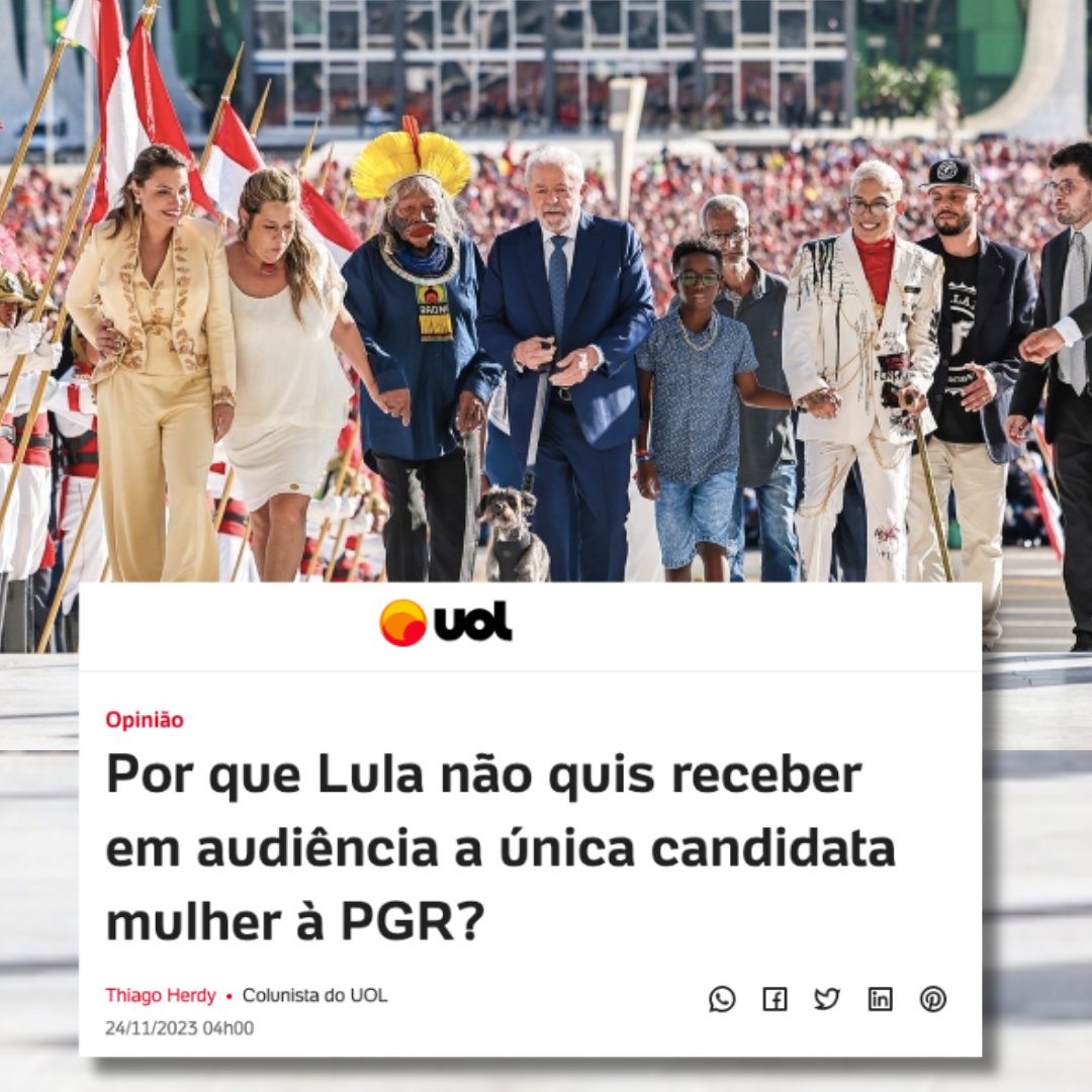 TI_InterBr's tweet photo. A diversidade que subiu a rampa com @LulaOficial em 1º de janeiro bateu com a cara na porta. Mais uma vez. Em duas indicações para o STF e uma para a PGR, a representatividade não foi sequer convidada.

🔗 https://t.co/4ks82LGSWt https://t.co/KcVZZUtjVs