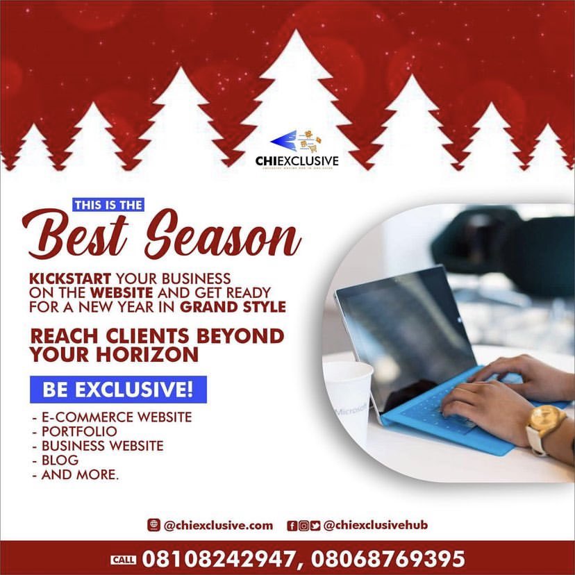 chiexclusivehub's tweet photo. Make a new tune to your Business this season with a Website. #WebDesignPromo #Portfolio #eCommerce #Blog &amp; more. We are one dm away @chiexclusivehub https://t.co/ydnfkujIH1 

@DONJAZZY https://t.co/4B39GzJn3Z