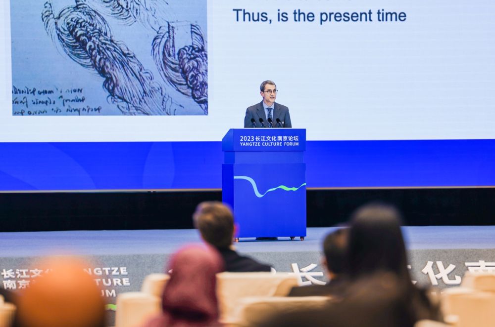 We were honoured to deliver a keynote at the 2023 #YangtzeCultureForum in Nanjing, China. Our ED, Eriberto Eulisse, shared insights on preserving water heritage for the next generation.  
👉 Catch a glimpse of his interview here: h.xinhuaxmt.com/vh512/share/11…

 #WAMUNET #WaterEducation