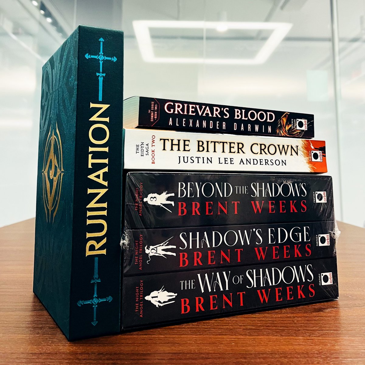 What's coming soon from Orbit? Read what's next from our #Orbit23 New Voices with two sequels by @combatcodes and @authorjla. Grab a boxset of the Night Angel trilogy by @BrentWeeks. Or, snag the perfect gift with our collector's edition of RUINATION!