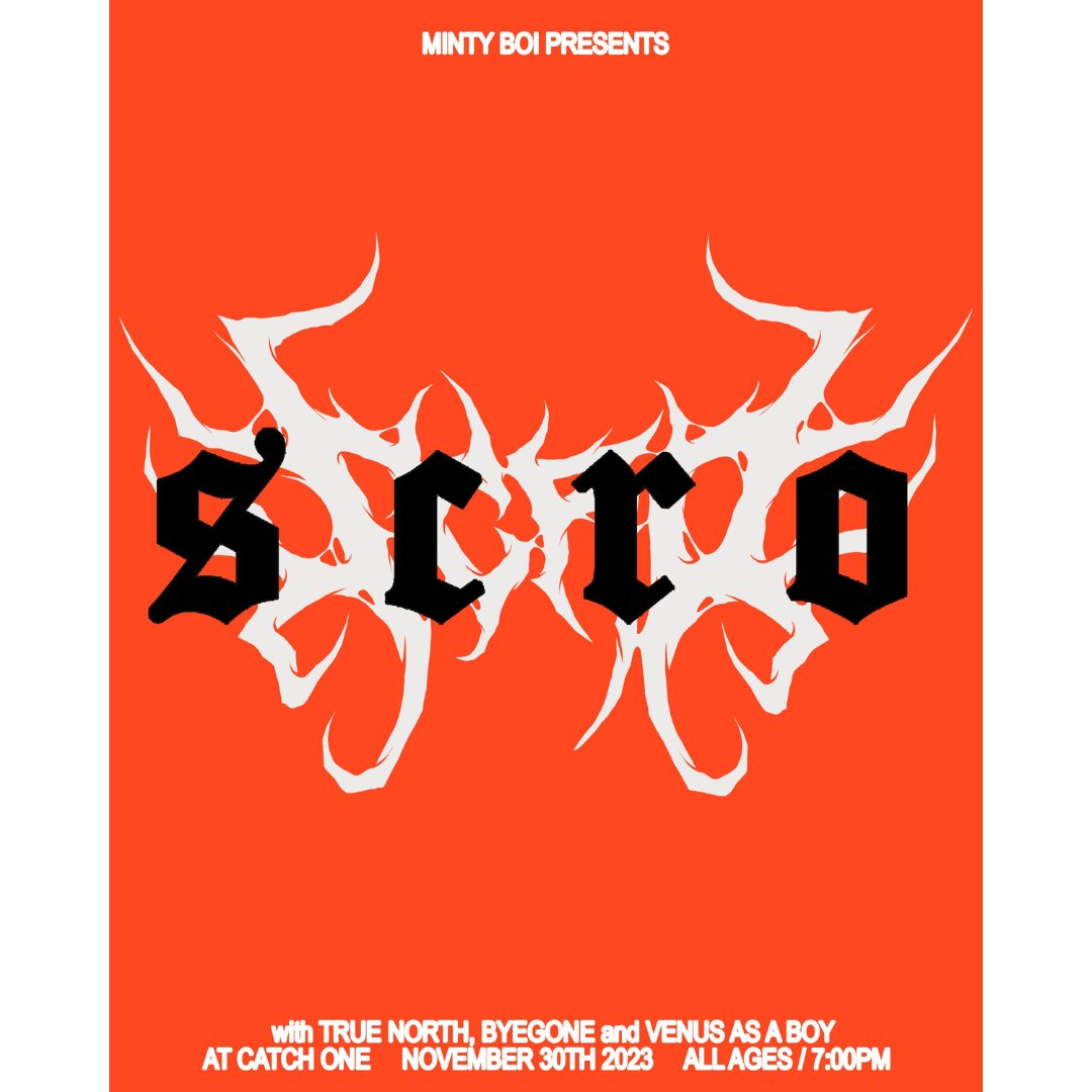 catchonela's tweet photo. Meet Scro, the LA-based anti-pop and experimental producer/artist ๐ธ Known for his unique guitar style and a plethora of viral videos, Scro seamlessly blends influences from EDM, hyperpop, hardcore, and folk music ๐๐ถ Nov 30th // 7 PM // All Ages #CatchOne #LAnightlife https://t.co/vVHFVXMLhF