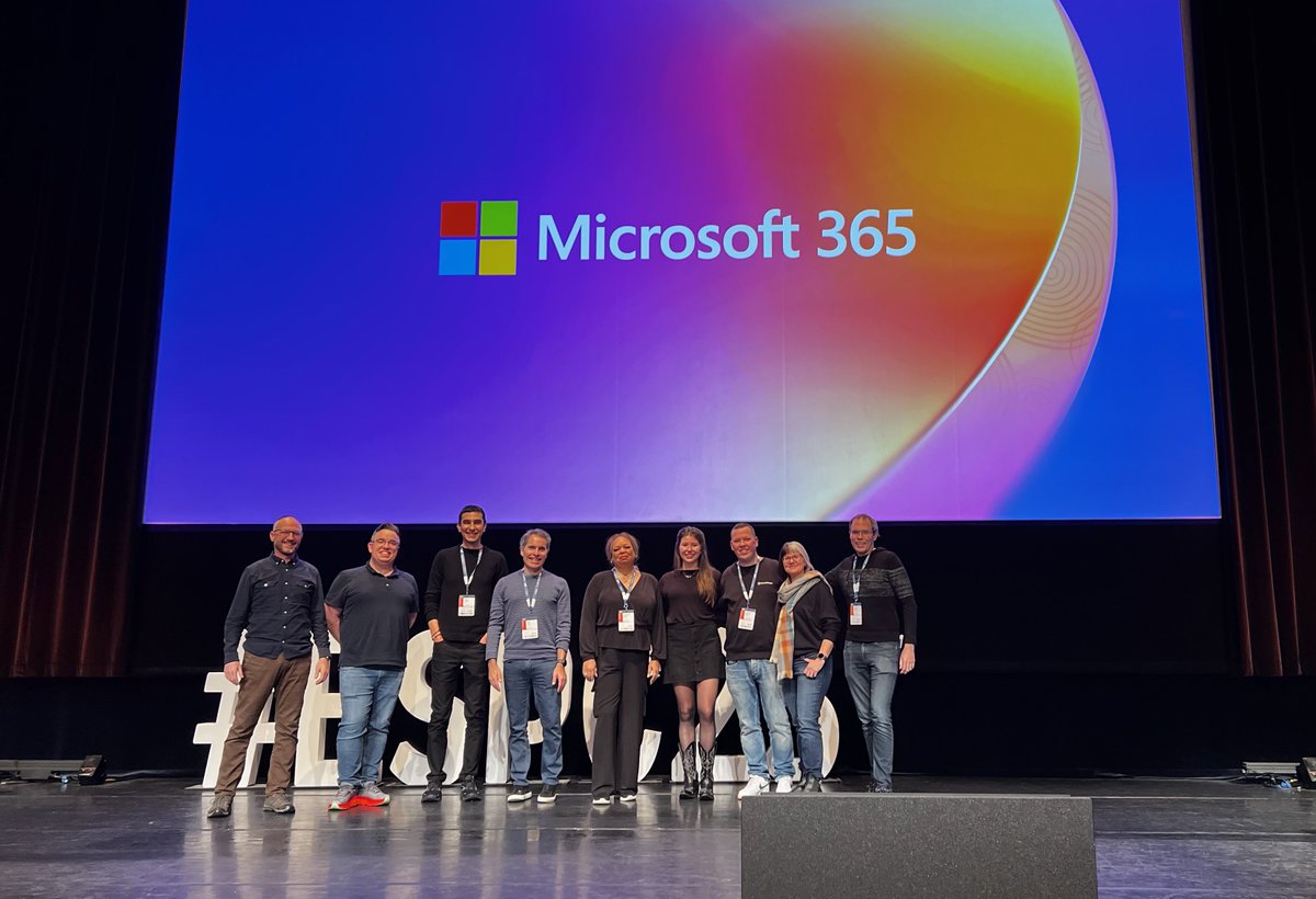 SharePoint's tweet photo. Opening keynote rehearsal ✅
The gang is prepped and energized for a great #ESPC23 tomorrow morning. 🌅 https://t.co/aWW2w9NaOn