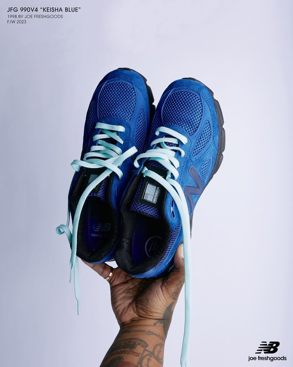 nicekicks's tweet image. Joe Freshgoods “Keisha Blue” NB 990V4 🧿 (2/3)