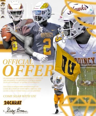 Caleb Cummings (@caleb_c53) on Twitter photo After a great conversation with <a href="/Coach_Ladd/">Tim Ladd</a> I am blessed to receive and offer from Quincy University‼️
<a href="/BigPlayRay50/">Raymond McNeil</a> <a href="/MarshallMcDuf14/">Marshall McDuffie</a> <a href="/jshea407/">Jim Shea</a> <a href="/_TrenchAcademy/">The Trench Academy</a> <a href="/CDS_Athletics/">CDS Athletics</a> <a href="/CDS_FBall/">CDS Football</a> After a great conversation with <a href="/Coach_Ladd/">Tim Ladd</a> I am blessed to receive and offer from Quincy University‼️
<a href="/BigPlayRay50/">Raymond McNeil</a> <a href="/MarshallMcDuf14/">Marshall McDuffie</a> <a href="/jshea407/">Jim Shea</a> <a href="/_TrenchAcademy/">The Trench Academy</a> <a href="/CDS_Athletics/">CDS Athletics</a> <a href="/CDS_FBall/">CDS Football</a>