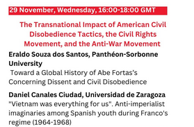Please join us at the LSE or via Zoom this Wednesday, 16:00-18:00 GMT, for two engaging presentations on the global impact of the American anti-war and civil rights movements of the 1960s-1970s.