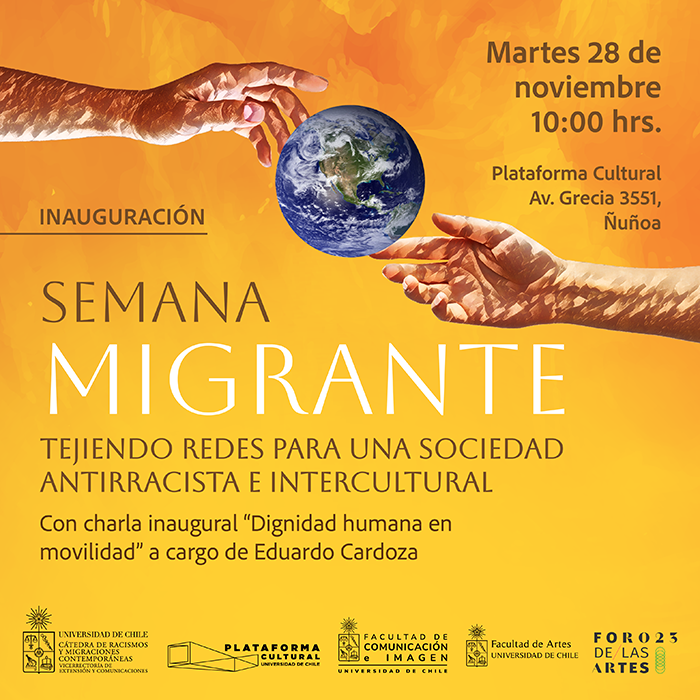 VEXCOM_Uchile's tweet photo. 🌟Mañana inauguración 
Semana Migrante "Tejiendo redes para una sociedad antirracista e intercultural" https://t.co/u6gYFPG0bx