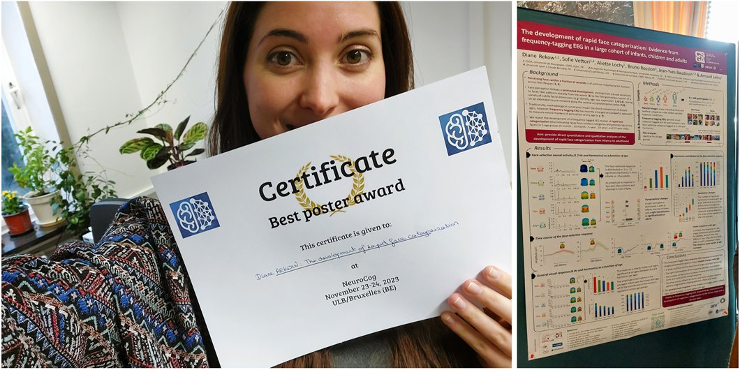 Diane Rekow | drekowphd.bsky.social (@dia_rkw) on Twitter photo Very happy that our last poster received the best poster award at #Neurocog2023🧠 last week in #Brussels 🇧🇪 exciting conference organized by <a href="/ULBruxelles/">Université libre de Bruxelles</a> !!
🏅 shared with dear coworkers <a href="/ArnoLeleu_PhD/">Arnaud Leleu</a> <a href="/EttoriSofi/">Sofie Vettori</a> Aliette Lochy, JY Baudouin & Bruno Rossion Very happy that our last poster received the best poster award at #Neurocog2023🧠 last week in #Brussels 🇧🇪 exciting conference organized by <a href="/ULBruxelles/">Université libre de Bruxelles</a> !!
🏅 shared with dear coworkers <a href="/ArnoLeleu_PhD/">Arnaud Leleu</a> <a href="/EttoriSofi/">Sofie Vettori</a> Aliette Lochy, JY Baudouin & Bruno Rossion