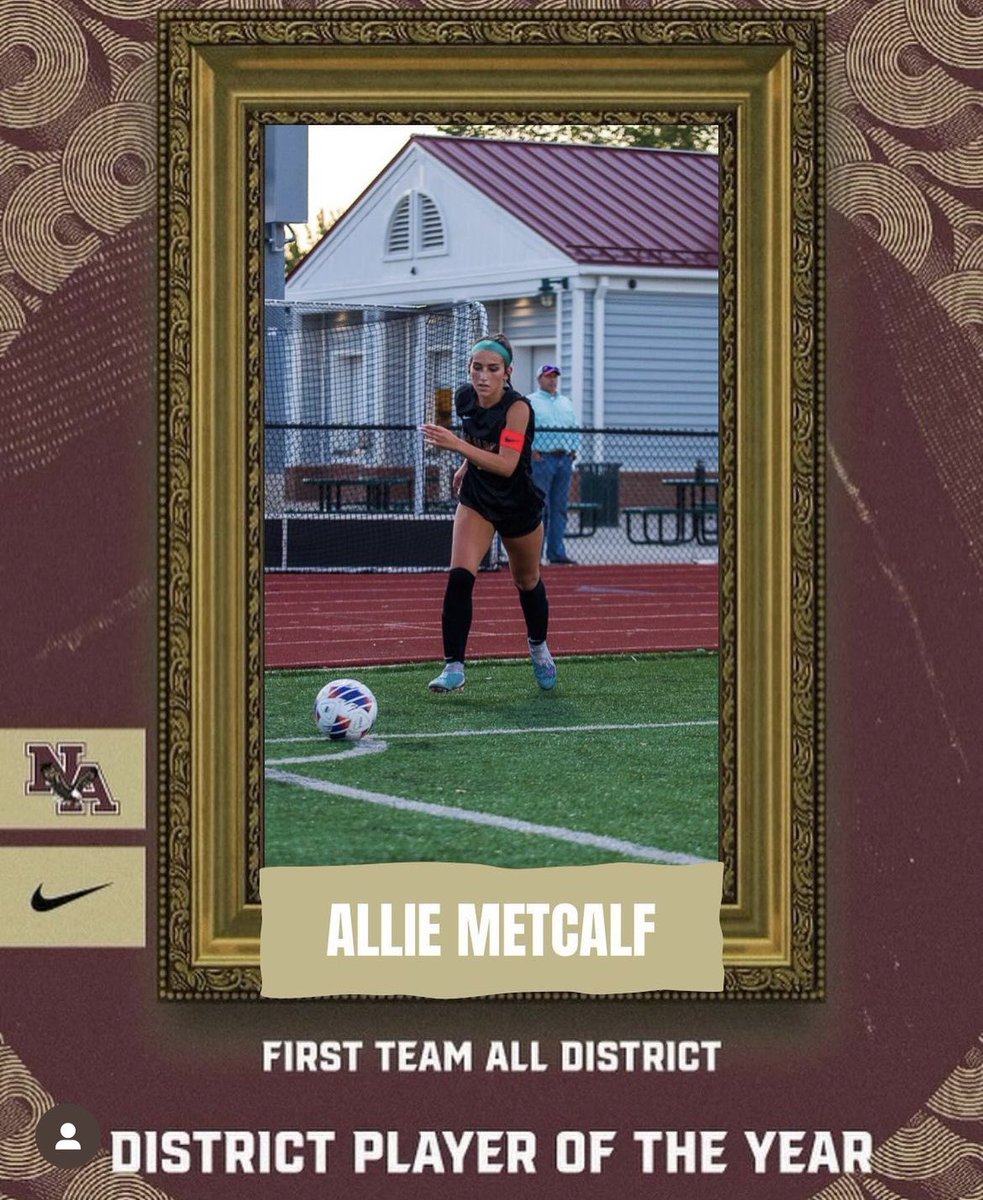 Allie Metcalf
1st Team All District
DISTRICT PLAYER OF THE YEAR
🦅⚽️