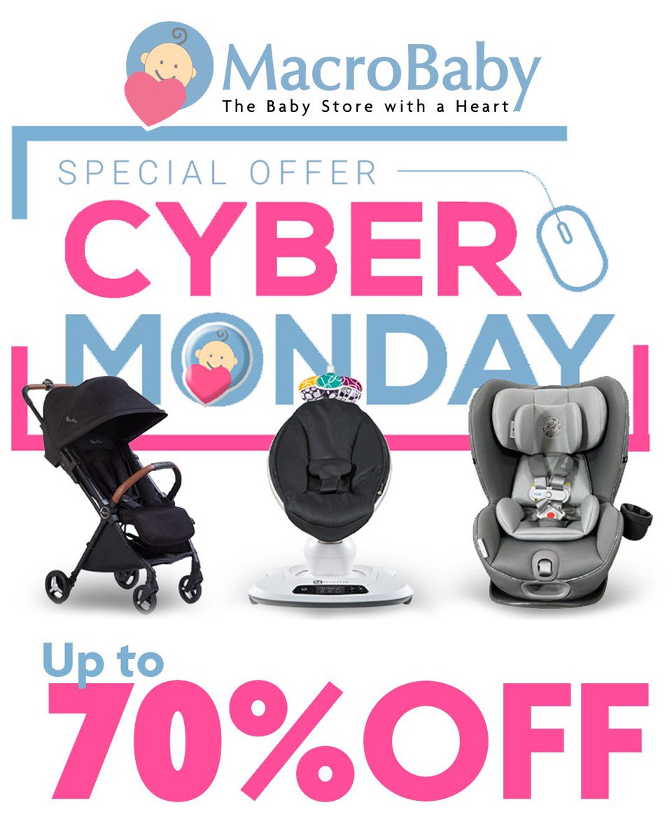 MacroBaby's tweet photo. 🚨 Don't miss out on HUGE savings this Cyber Monday at MacroBaby! 🚨

Enjoy discounts of up to 70% on top brands of baby gear, including car seats, strollers, cribs, and more! 🛍️

Act fast, these deals won't last! 🏃‍♀️💨

#CyberMonday #MacroBaby #DealAlert #CyberMondayDeals https://t.co/uc3yftpJne