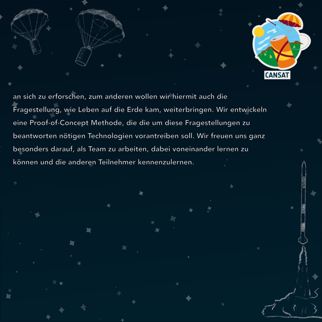 Das Team Hephaistos hat sich einen griechischen Gott zum Vorbild genommen und möchten mit ihrem CanSat nach der Landung eine Pflanzenprobe nehmen.