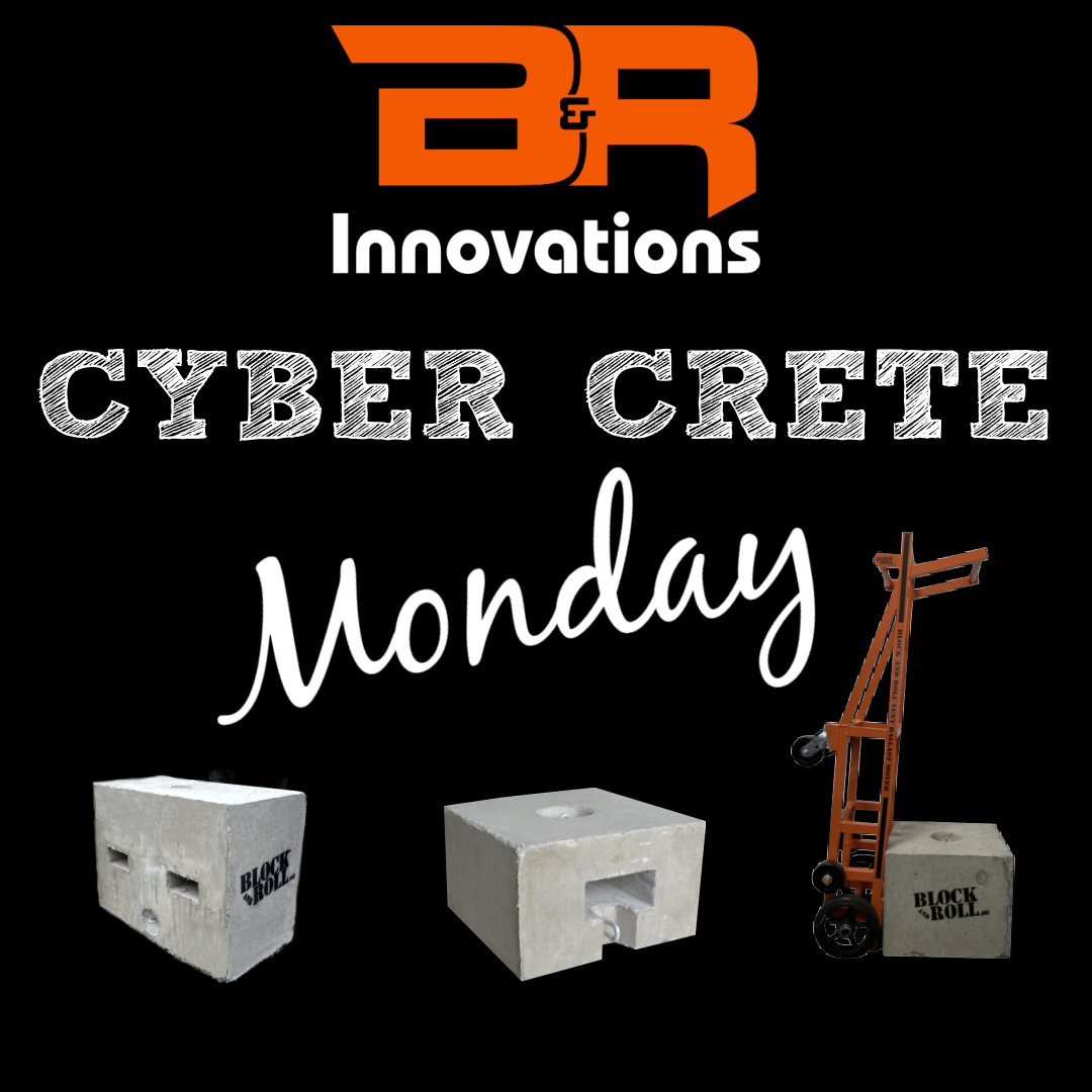 📣  CYBER-CRETE MONDAY is in FULL SWING:

$50 off  ALL pre-made B&amp;R blocks 
(350, 500, 700,1750 &amp; 3500lbs) 
CODE: BlockFriday23

$100 off ALL carts. 
CODE: RollFriday23

No Min 
Shipping/Freight not incl
Based on avail
Orders before 11:59pm EST MONDAY!
🛒 bit.ly/49RiQS1