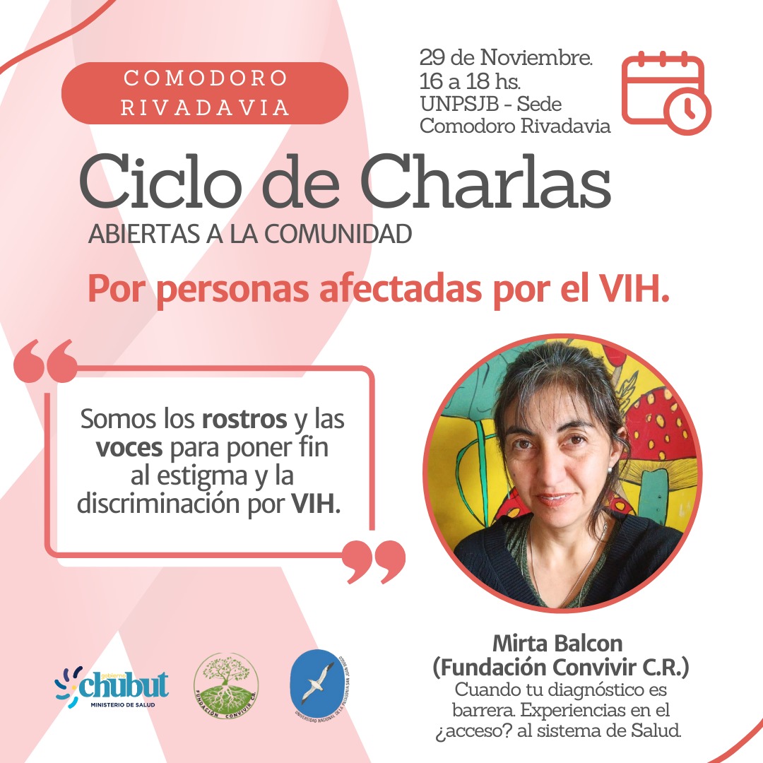 RAJAPorg's tweet photo. [Charlas en Comodoro Rivadavia] 

🔥Nos vemos este miércoles 29 para conversar con nuestra compañera Rocío Molina. 
¡Te esperamos! 

#VIH #chubut #rajap #NoEstásSolx https://t.co/iDO5uapVVF