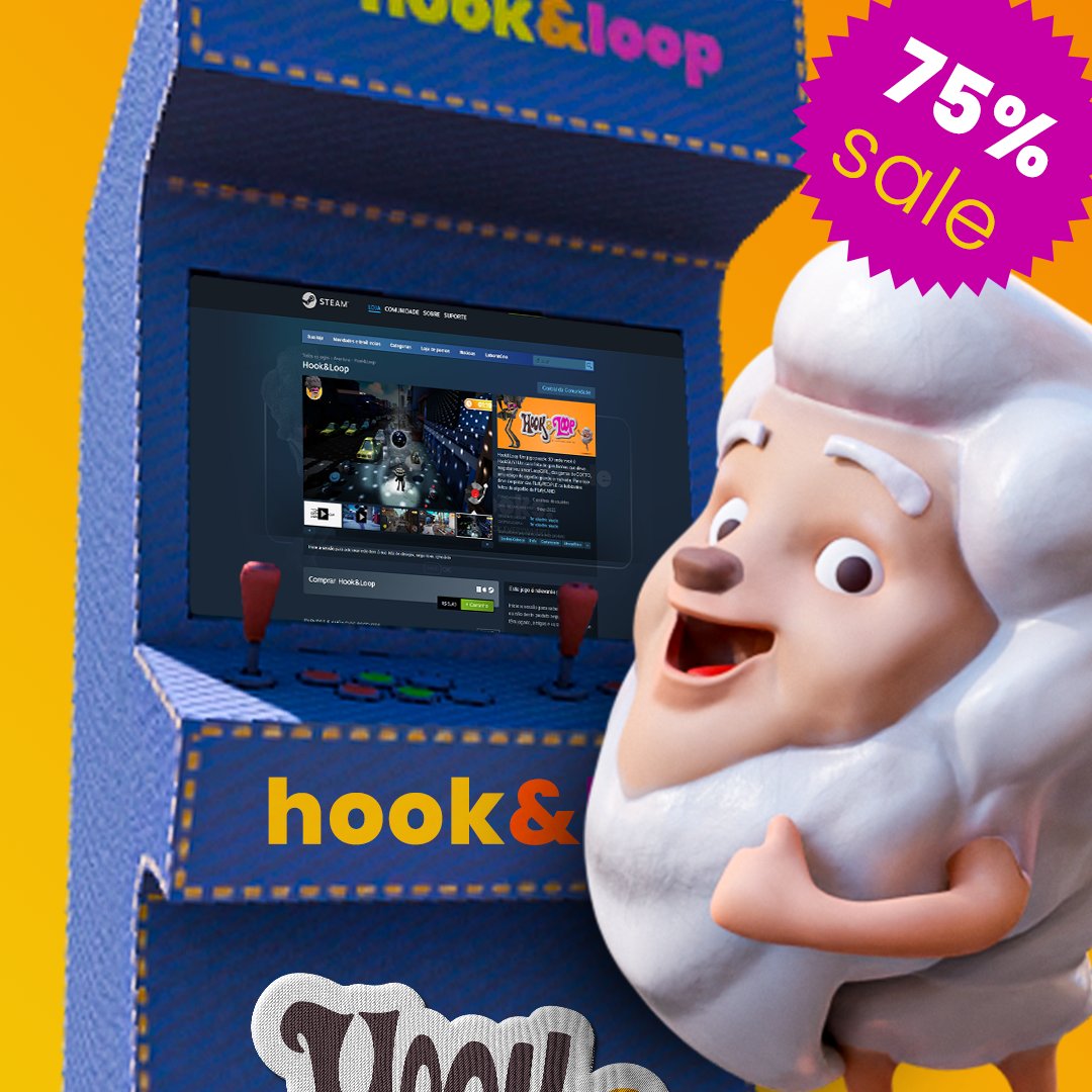 HookAndLoopGame's tweet photo. 🇺🇸 Helloooo, Bro&amp;Sis!! Hook&amp;Loop is 75% OFF on #steam 😎📣

🇧🇷 Helloooo, Bro&amp;Sis!! Hook&amp;Loop está com 75% de desconto no Steam 📣

🎮 https://t.co/l3eReId2r9

#hookandloopgame #game #indiegame #indiedev https://t.co/RMMN6Axluf