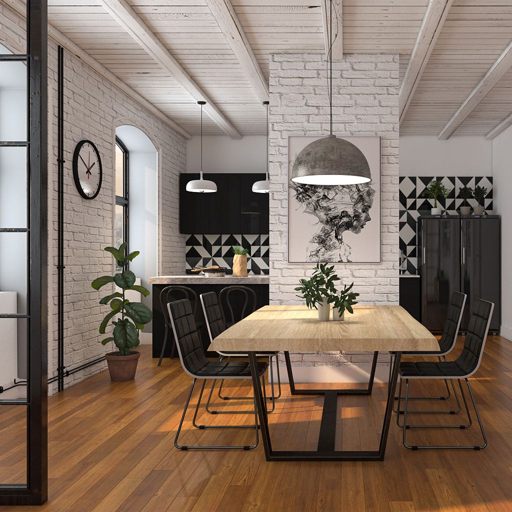 HomiloCompany's tweet image. Urban Edge: Bold Industrial Kitchen &amp;amp; Dining With Statement Style 
Feast in this industrial-chic kitchen and dining area, boasting an audacious backsplash for a dramatic finish.
Check more ➡️ buff.ly/47CcIuX 
#diningroomdecor #diningroomdesign #diningroomtable