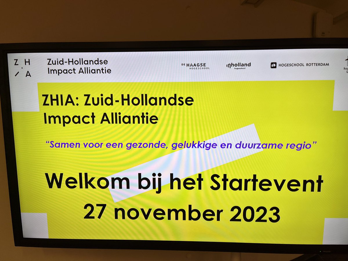 En nu is ZHIA, de Zuid-Hollandse Impact Alliantie dan echt van start gegaan. De @zuid_holland en @RegieorgaanSIA ondersteunen ons van harte. De @dehaagse @HsInholland @HSLeidenNL en @hsrotterdam hebben er zin in!