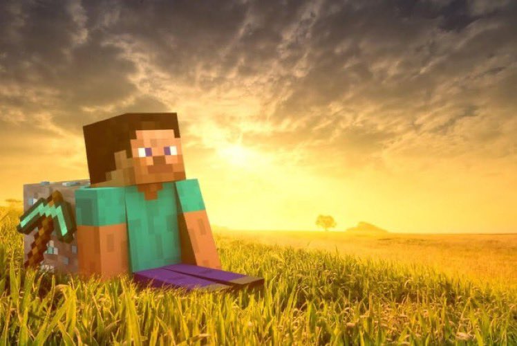 Enderman's tweet photo. @Minecraft Never dig straight down. https://t.co/ub7mlz8HCR