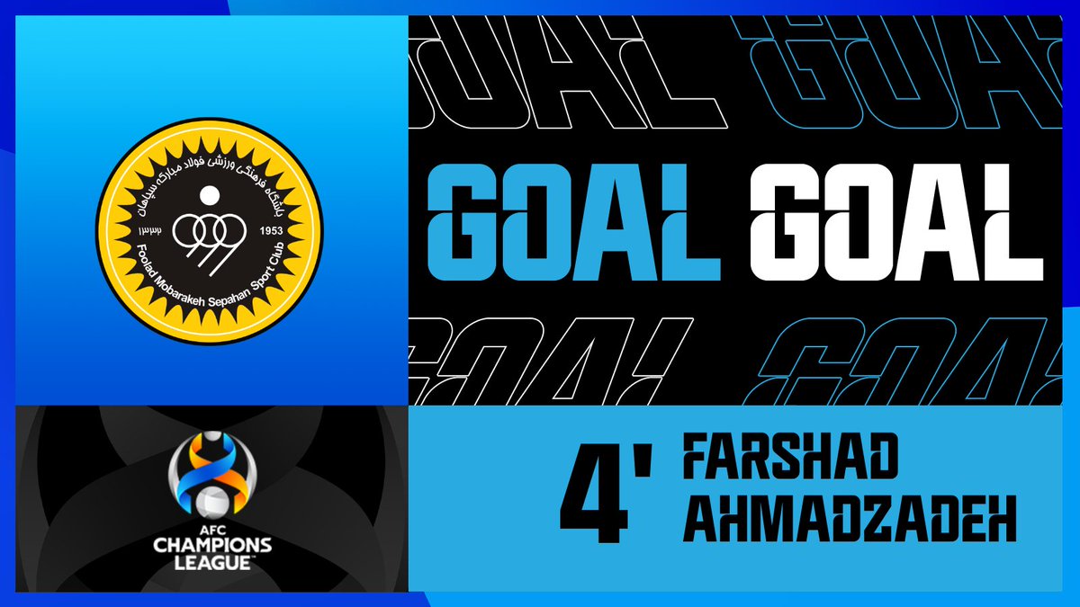 ACL on X: ⚽️ GOAL, 🇮🇷 Sepahan FC 1️⃣- 0️⃣Air Force Club 🇮🇶 Ahmadzadeh  touches it home to give Sepahan FC an early lead! 📺 Watch LIVE   #ACL