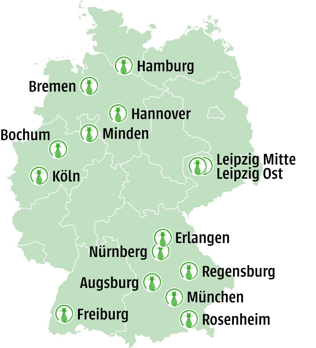 Mit mittlerweile 15 Katzentempeln in Deutschland bieten wir unseren Gästen die Möglichkeit, in einer tierfreundlichen Umgebung vegane Gerichte zu genießen und gleichzeitig die Gesellschaft unserer Katzen zu erleben. 💚  

#katzentempel #catcafe #katzenliebe  #veganrestaurant