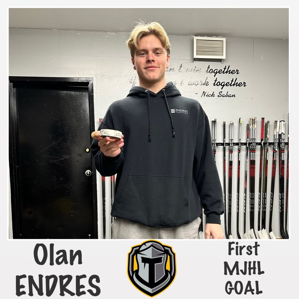 Congratulations to forward <a href="/endres_olan/">Olan Endres</a> on his first MJHL goal Saturday night vs the <a href="/BluesWpg/">Winnipeg Blues</a> 

#TitanUp⚔️  <a href="/mjhlhockey/">MJHL</a>