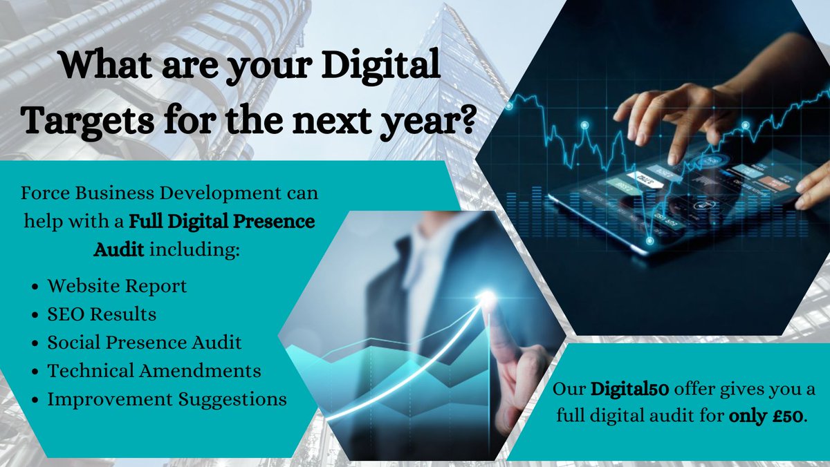 ForceBizdev's tweet photo. Your business success may depend on a robust digital presence.

Beyond its role in establishing credibility and trust with customers, consider the opportunities you might be missing due to a substandard digital footprint?

Contact us now to get your Audit. #business #Digital https://t.co/w18MeXRRu0