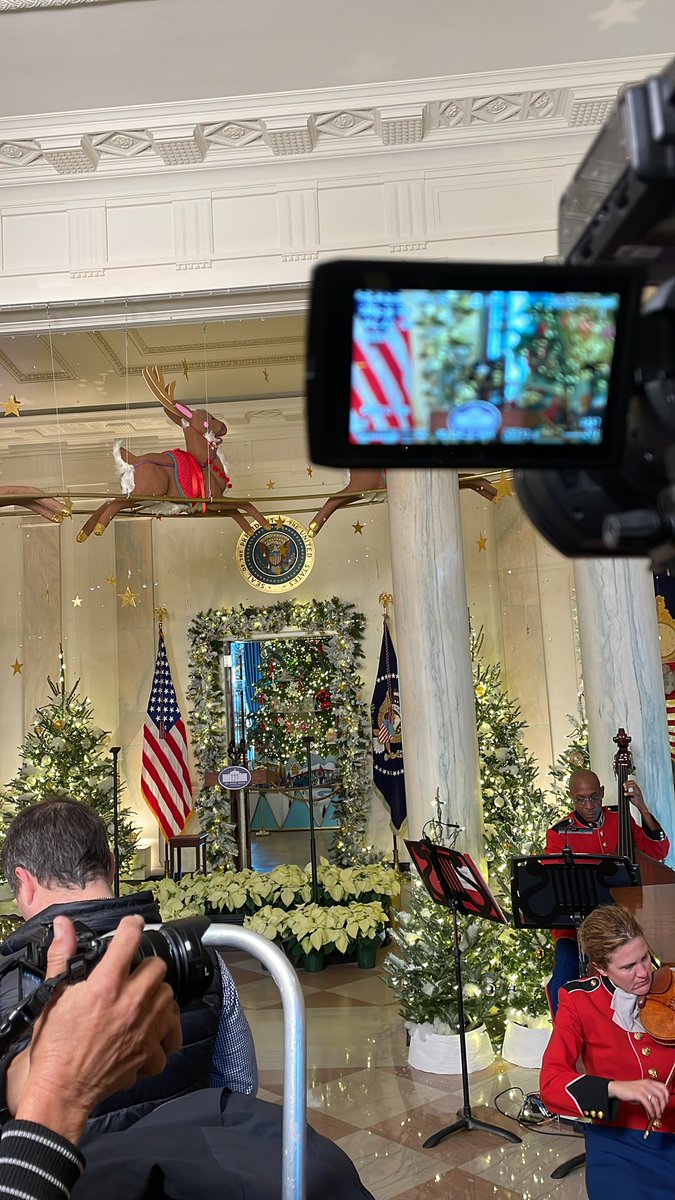 Awaiting @FLOTUS remarks on this year’s White House holiday theme and decor, put together by over 300 volunteers across the U.S. Story to come later for @WEAU13News!