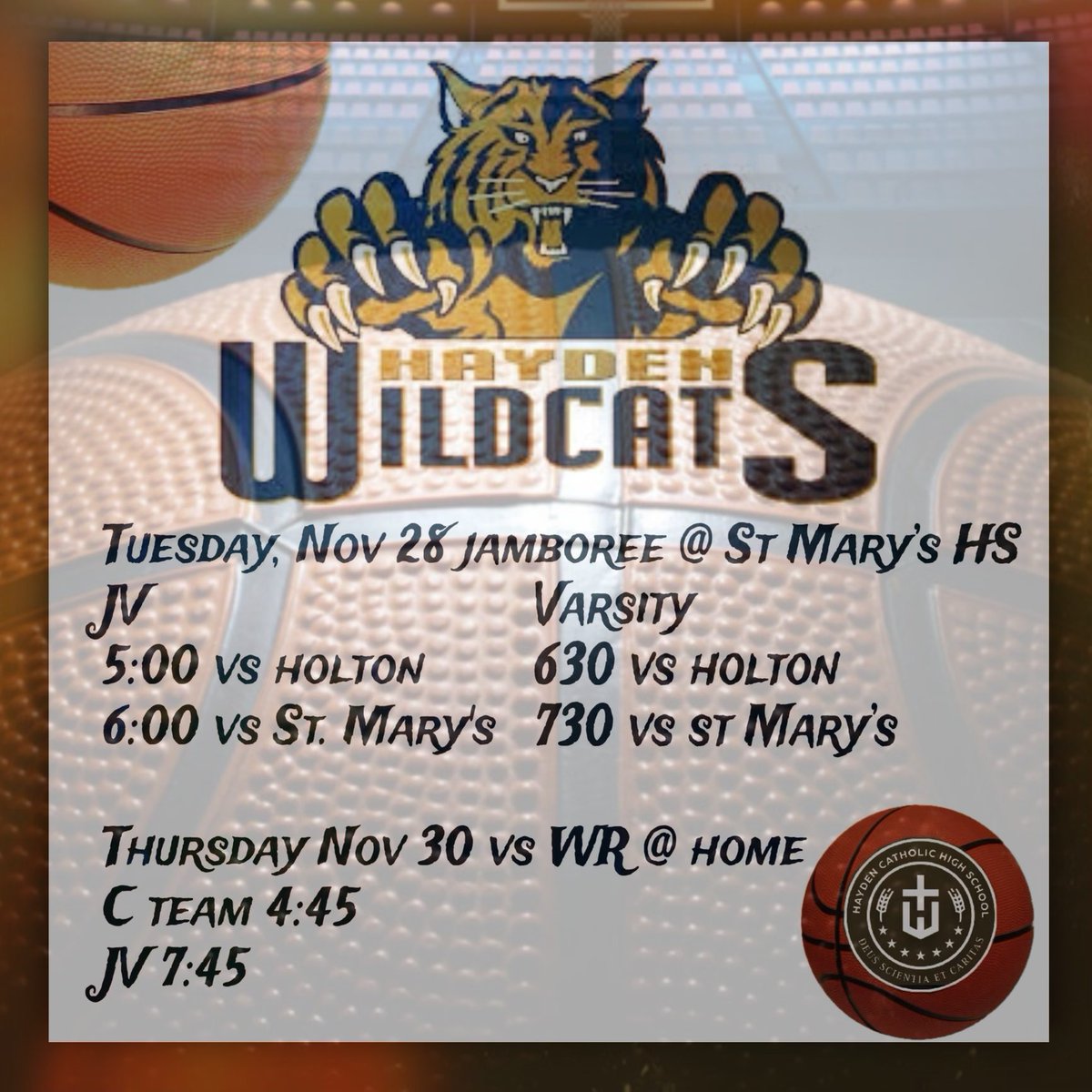 Gameday is approaching! Here’s a look at the upcoming schedule. #compete