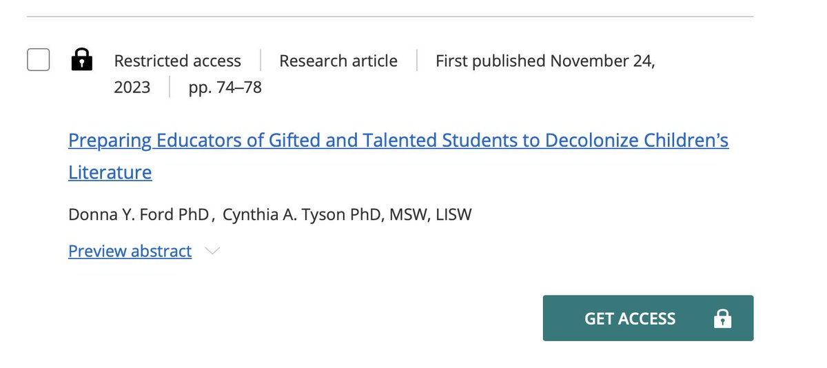 donnayford's tweet photo. PUBLICATION ALERT!!
HAPPY BIRTHDAY TO ME! Nov. 24th - Article by me and Cynthia Tyson was published! We will share copy when received.     #giftededucation #decolonization #black and other #minoritized #students. #literature #multiculturalbooks @OSUehe @OSUEdStudies https://t.co/7RkXHN6LAI