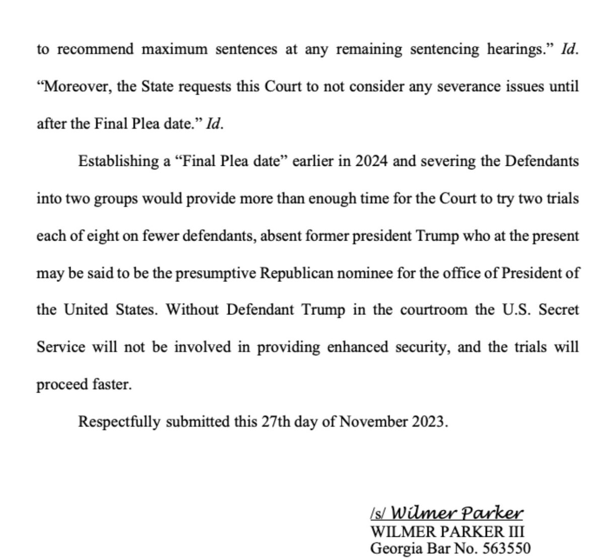 Trump co-defendant John Eastman has asked Fulton County Superior Court Judge Scott McAfee to split the Georgia election subversion case into separate trials so that he does not face the same jury as Donald Trump.