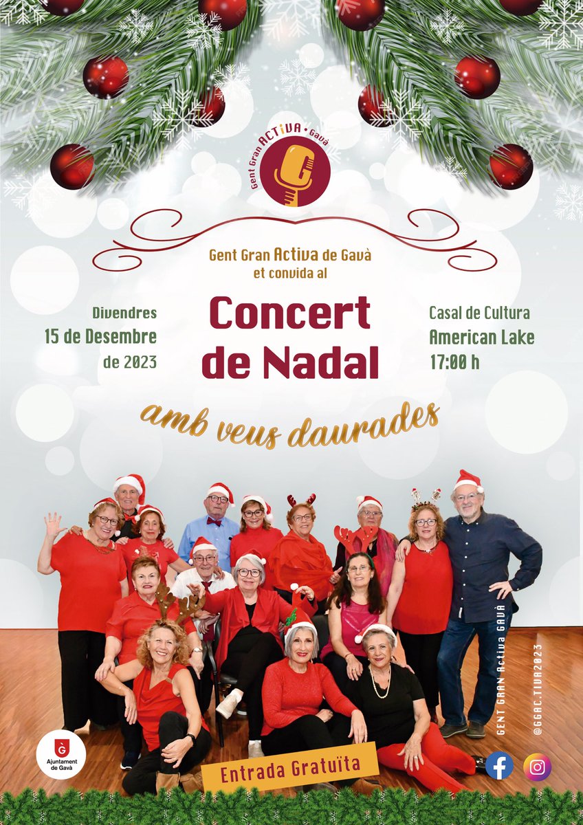 UBRIPEP's tweet image. El 15 de diciembre ultimo concierto del año de GENT GRAN ACTIVA, ¿te lo vas a perder?